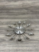 Mid-Century Modern Starburst Sunburst Wall Clock with Walnut Spikes Reproduction or unbranded — listing 3
