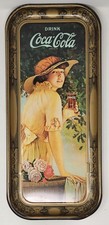 Coca-Cola 'Elaine' Girl Long Rectangular Tin Serving Tray, 1916 Design (Likely 1970s Reproduction) — listing 3