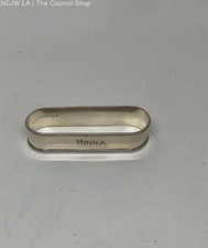 Antique Sterling Silver Napkin Ring with Engraved Floral Motif and Monogram — listing 3