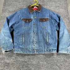 Vintage Key Imperial Corduroy-Collar Blanket-Lined Denim Chore Jacket — listing 2