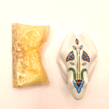 Elizabeth Arden Porcelain Frog Pomander / Potpourri Figurine, Red and White with Gilt Accents — listing 6