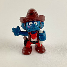 Vintage Cowboy Smurf and Cowgirl Smurfette PVC Figurines (Pair) — listing 5
