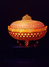 Vintage Dark Brown Glazed Studio Pottery Covered Trinket/Candy Dish with Ribbed Lid and Shell-Form Finial — listing 4