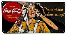 Coca-Cola 'Delicious Refreshing' Victorian Lady Reproduction Tin Sign — listing 6