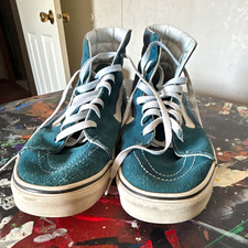 Vans Sk8-Hi Blue Suede High-Top Sneakers with 'Leave It Better Than You Found It' Sidewall — listing 5