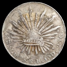 1875 Mexico 8 Reales Silver Coin (Cap and Rays) — listing 2