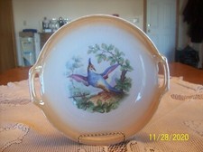 Antique German Porcelain Handled Cake Plate with Water Lilies — listing 3
