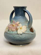 Roseville Pottery Cosmos Flower Frog #39 in Blue — listing 5