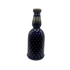 Boleslawiec Polish Pottery Oil & Vinegar Cruet Set with Tray, Blue Grape Pattern, 3-Piece — listing 2