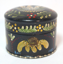 Hand-Painted Folk Art Wooden Trinket Box with Farm Scene — listing 5