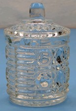 Federal Glass Windsor Pattern Covered Sugar Bowl / Jam Jar with Lid — listing 6
