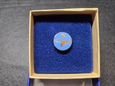 10K Gold Winged Airline Pilot/Service Pin with Enamel Eagle Emblem and Diamond Accent