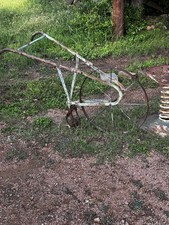 Antique Wooden Single-Wheel Push Plow / Garden Cultivator — listing 4