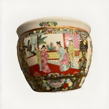 Chinese Famille Rose Porcelain Fishbowl Jardinière Planter, 40cm Diameter