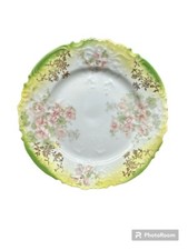 Hand-Painted Porcelain Cherry-Motif Pitcher with Gilt Scalloped Rim — listing 4