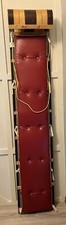 Vintage Paris Wooden Toboggan Sled with Rolled Front and Yellow Tow Rope — listing 3