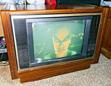 Vintage RCA ColorTrak Stereo Monitor Console Television in Wood Cabinet — listing 2