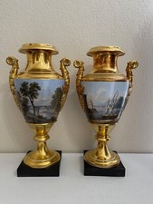 Pair of French Porcelain Covered Urns with Ormolu Mounts and Griffin Handles — listing 5