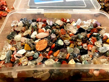 Mixed Lot of Tumbled and Rough Stones/Crystals in Plastic Container — listing 5