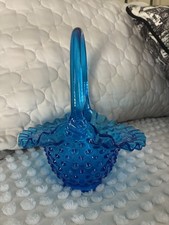 Vintage Clear Pressed Glass 6-Inch Hobnail Ruffled Bowl with Fan Rim — listing 2