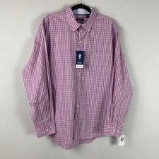 IZOD Men's Short Sleeve Plaid Button-Down Shirt, Size Large — listing 3