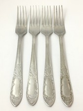 Pair of Vintage Stainless Steel Dinner Forks with Floral/Rose Pattern Handles — listing 5