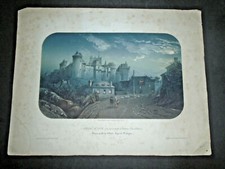 Framed Vintage Print of Vitré 'Château de Pierre Landais', Brittany France Street Scene — listing 3