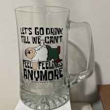 Family Guy Glass Beer Stein Mug with Family Portrait Graphic, 15.2 oz
