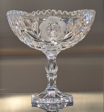 Cut Crystal Bulbous Vase with Wheel-Cut Floral Motif — listing 3