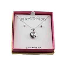 Gold-Tone Rhinestone Open Heart Pendant Necklace & Stud Earring Gift Set — listing 2