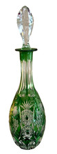 Bohemian Green Cut-to-Clear Cased Glass Decanter with Stopper — listing 5