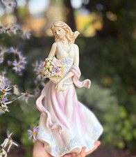 Vintage Porcelain Figurine of an 18th-Century Lady in Pink Dress with Basket of Flowers No mark at all — listing 5