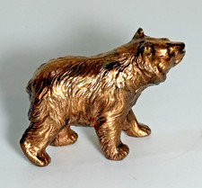 Miniature Cold-Painted Bronze Bear Figurine, 2 inch, Brass/Patina Finish — listing 4