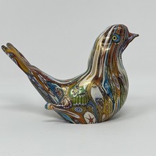 Murano-Style Hand-Blown Art Glass Bird Figurine with Amber & Amethyst Sommerso Body — listing 3