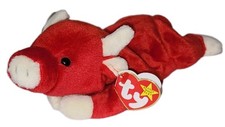 Red Bull/Ox Plush Toy with White Horns and Black Face — listing 3