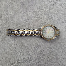 Ladies' Brown Leather Rhinestone-Bezel Quartz Watch — listing 5