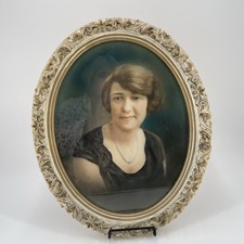 Antique Oval Giltwood Picture Frame with Floral Cartouche Ornaments — listing 3