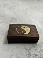 Indian Rosewood Inlay Box with Mysore-Style Pastoral Scene — listing 4