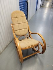 Vintage Bentwood Rocking Chair with Cane Seat and Back, Brown/Tan, listing 4