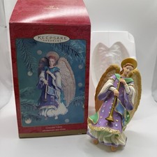 Angel Ornament with Trumpet and Frosted Cloud Base — listing 2
