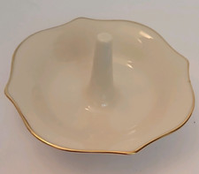 Vintage Porcelain Ring Holder with Pink Rose Floral Transfer Decoration and Gold Trim — listing 6