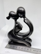 Postmodern Ceramic Abstract Embracing Couple Sculpture, Blush Pink, ~20" Tall — listing 3