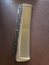 Vintage Ornate Repousse Vanity Comb and Hand Mirror Set — listing 3