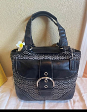 Coach Signature Optic Art Soho Flap Shoulder Bag, Pink Multicolor with Tan Leather Trim — listing 5