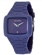 Nixon The Player Stainless Steel Watch with Blue Grid Dial — listing 6