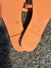 Gucci Red Rubber Jelly Slide Sandals with Embossed Logo — listing 2