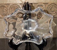 Mid-Century Modern Heavy Crystal Freeform Bowl / Ashtray Dish, 5.5" Small