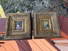 Original Impressionist Still Life Oil Painting of Wine, Glasses & Decanter, Signed, Gold Frame — listing 3