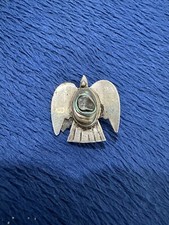 Vintage Mexican Sterling Silver Abalone Inlay Thunderbird Brooch — listing 5