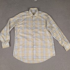 Alex Cannon Men's Orange Plaid Short Sleeve Camp Collar Shirt Size S — listing 5